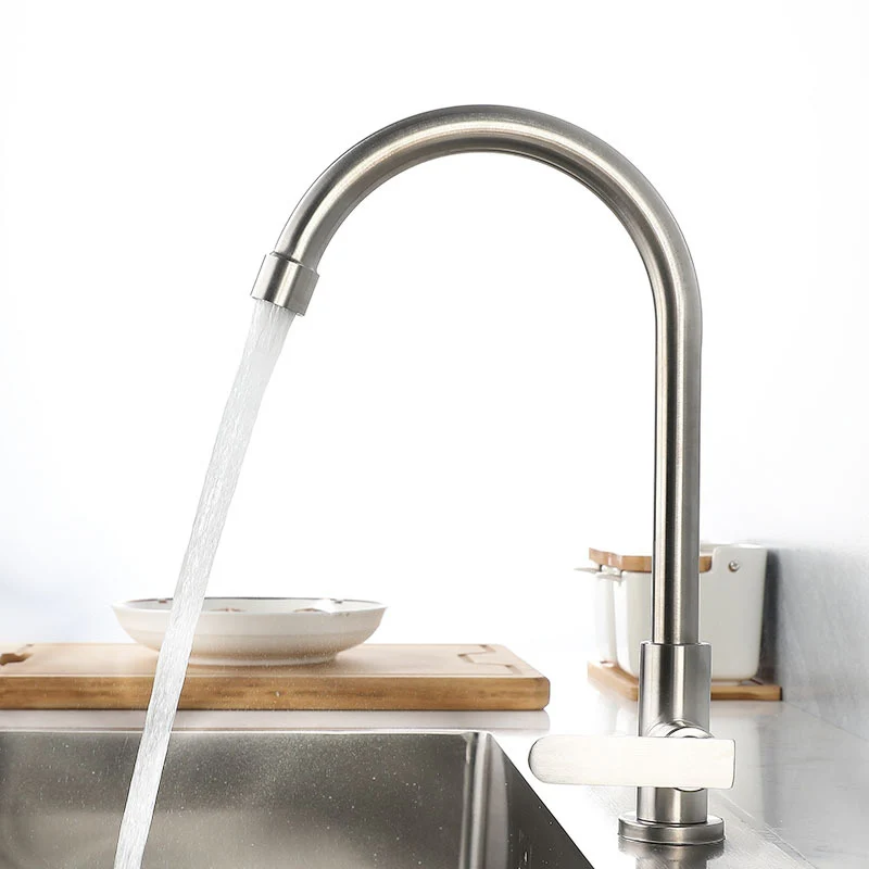 Contemporary Één Handle Kitchen Faucet Pull down 1-Hold Bar Faucet Stainless