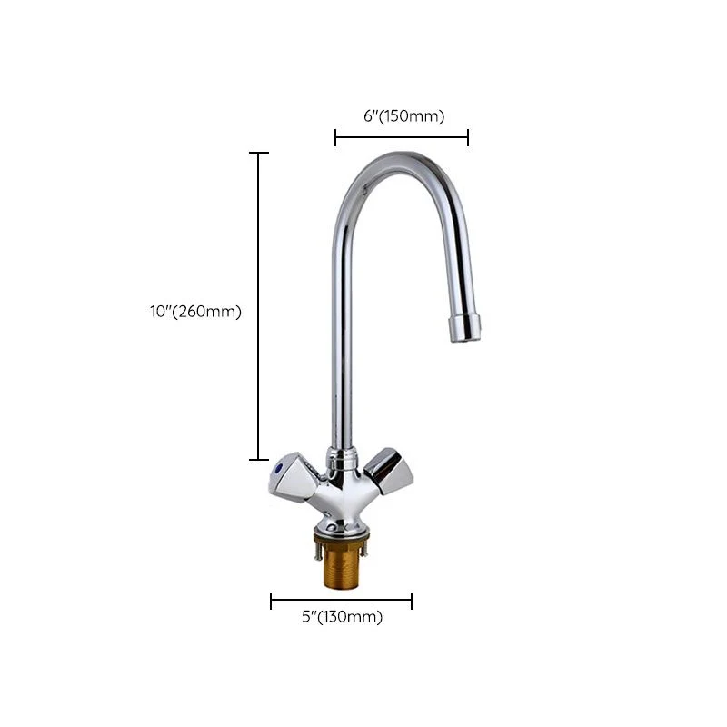Contemporary Kitchen Faucet Double Handle High Arch Water Filler Verchroomd