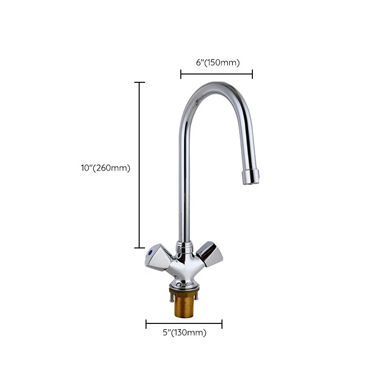 Contemporary Kitchen Faucet Double Handle High Arch Water Filler Verchroomd