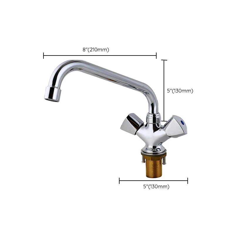 Contemporary Kitchen Faucet Dubbel Handle High Arch Water Filler Chrome