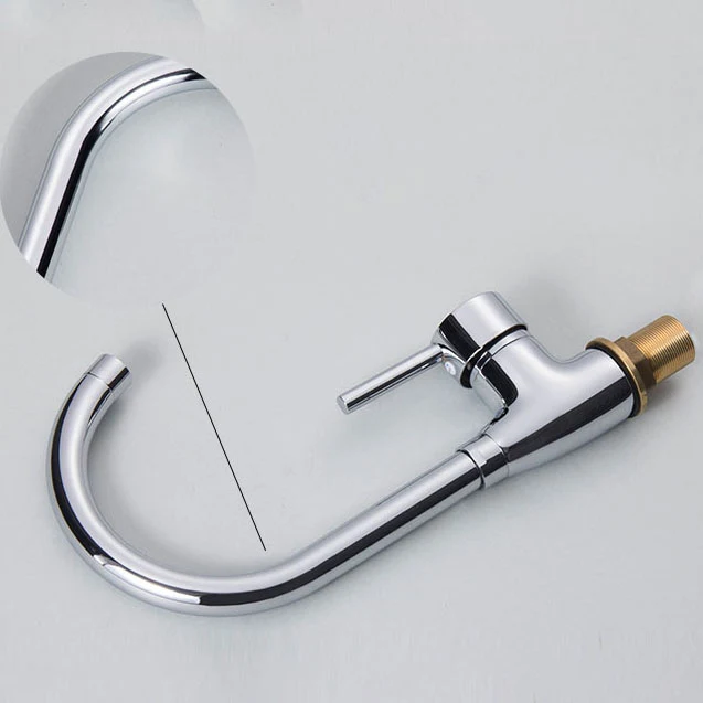 Contemporary Single Handle Kitchen Faucet One Lever Water Faucet Verchroomd