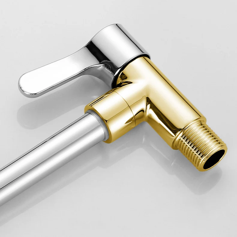Contemporary Single Handle Kitchen Faucet Pull-down Wandopstelling Faucet Chrome