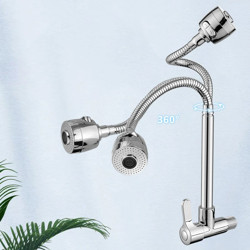 Contemporary Single Handle Kitchen Faucet Pull-down Wandopstelling Faucet Chrome