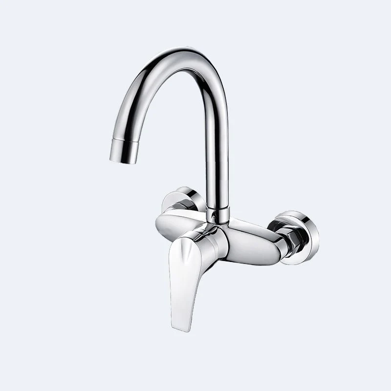 Contemporary Single Handle Kitchen Faucet Wall-mounted Faucet Verchroomd