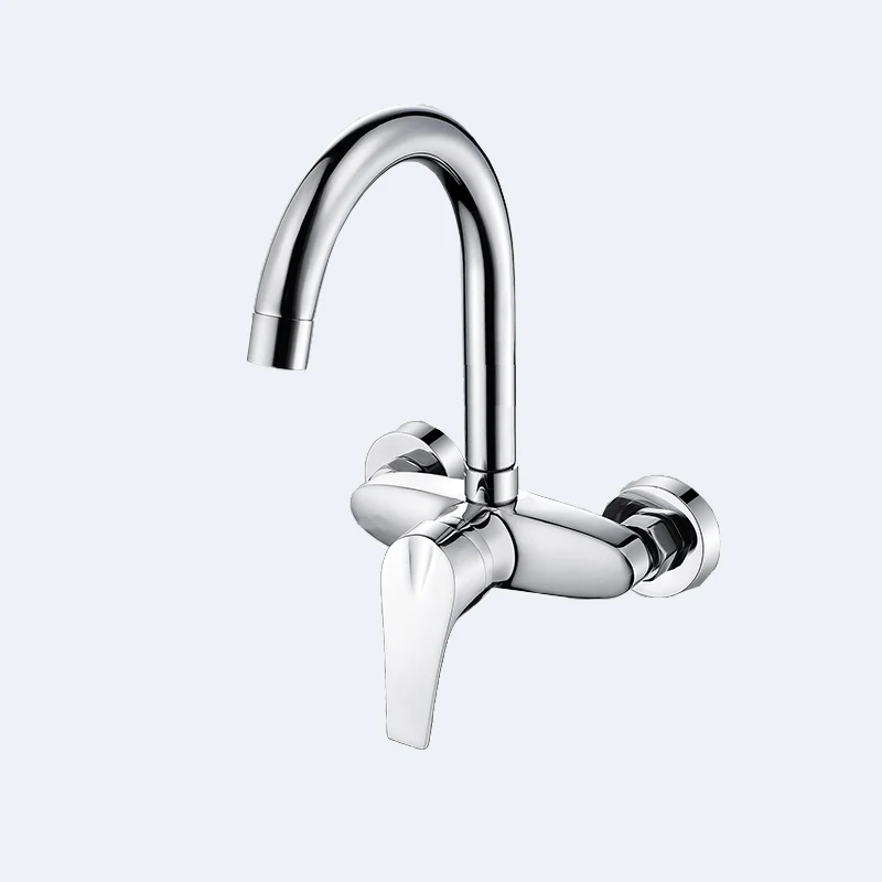 Contemporary Single Handle Kitchen Faucet Wall-mounted Faucet Chroom