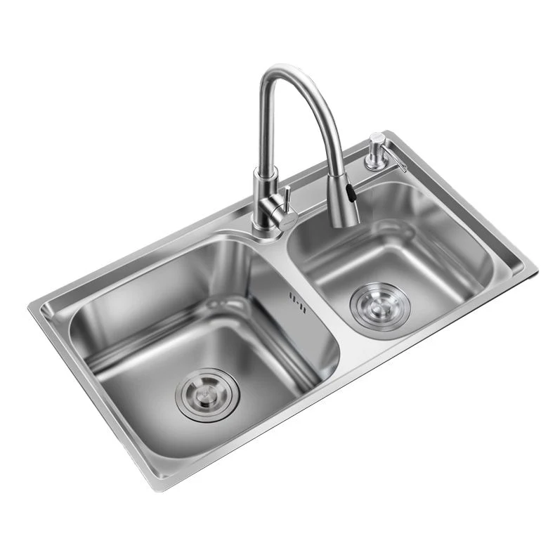 Contemporary Style Kitchen Sink Roestvast Steel Kitchen Double Sink Soundproofing 30l