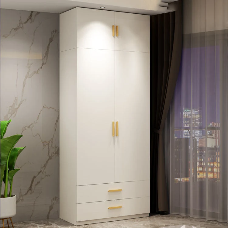 Contemporary Wooden Wardrobe Melkwit Color Soft Close Door Wardrobe Closet 1-Door 23