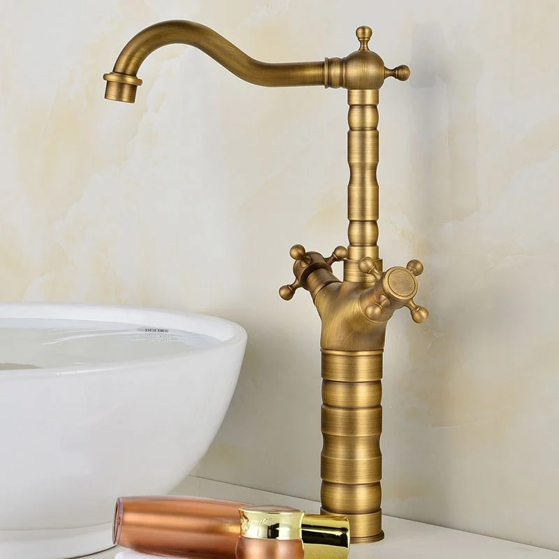 Deck Mounted Rood koper Roman Tub Faucet Double Handles Roman Tub Faucet Set Bronze