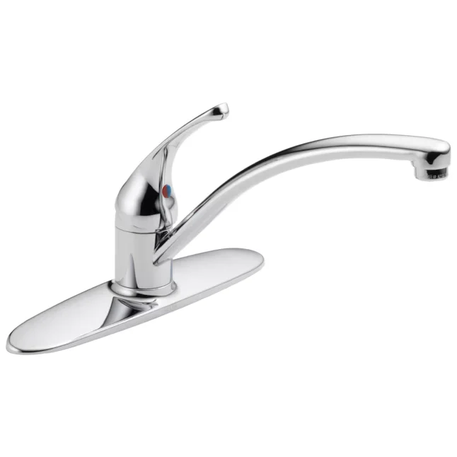 Delta Foundations Chrome Los Handle Kitchen Faucet (Deck Plate Included)