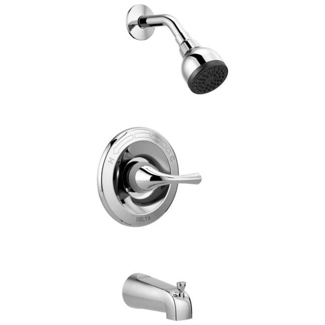 Delta Foundations Verchroomd 1-handle Single Function Round Bathtub and Shower Faucet Valve Included