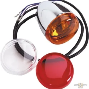 Deuce-Style Front Turn Signal Chrome Amber Duaal Filament Harley-Davidson
