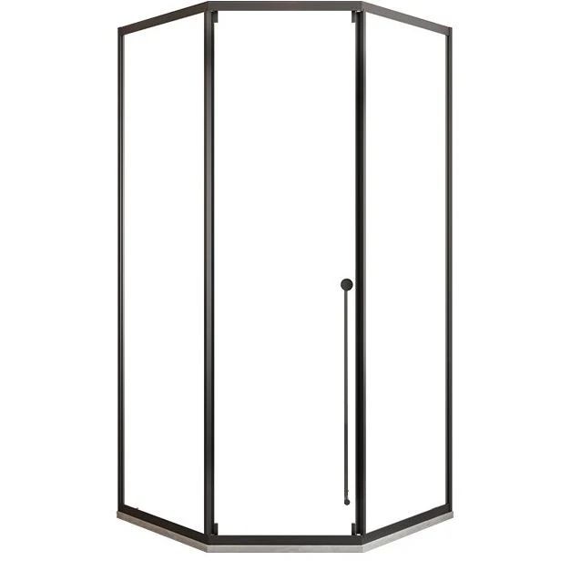 Diamond Folding Shower Screen, Full Frame Enkel Sliding Shower Door Black