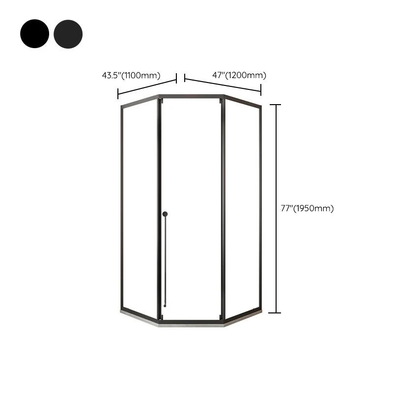 Diamond Folding Shower Screen, Full Frame Individueel Sliding Shower Door Black