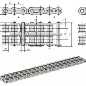 Donghua - Rollenketting - Onderhoudsvrij - SLR - Duplex - 1" - BS - 16B-2