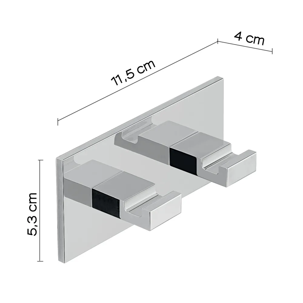 Double Aluminum Coat Rack Malta model Gedy - Verchroomd
