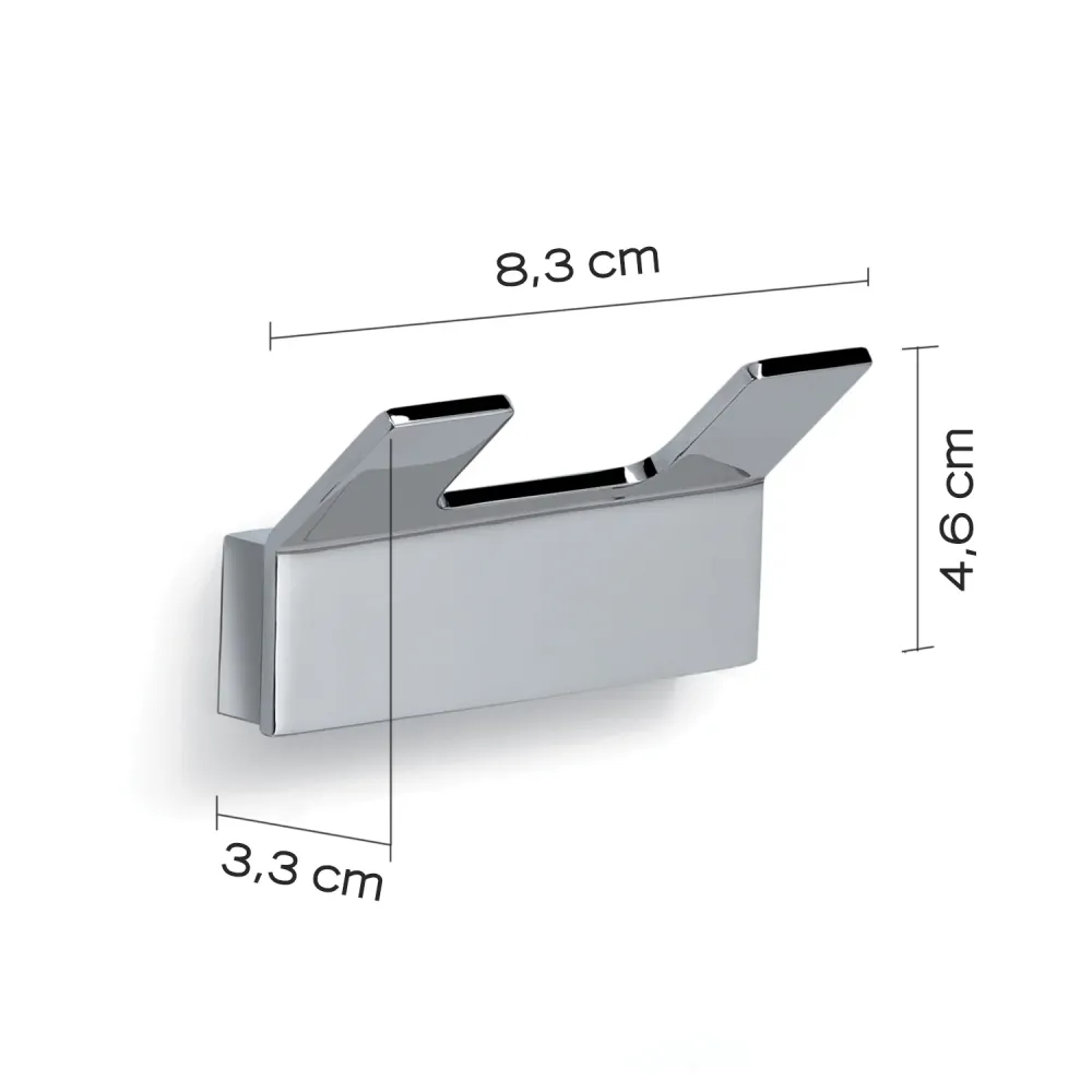 Double brass coat rack Gulliver model Gedy - Chrome-plated