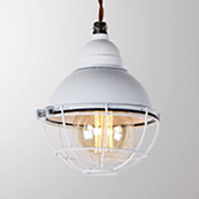 Double Bubble Indoor Pendant Lighting Wire Frame Farmhouse Metaal 1 Light Black/White Ceiling Pendant Black