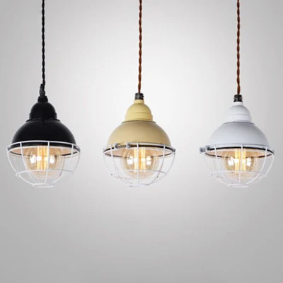 Double Bubble Indoor Pendant Lighting Wire Frame Farmhouse Van metaal 1 Light Black/White Ceiling Pendant Black