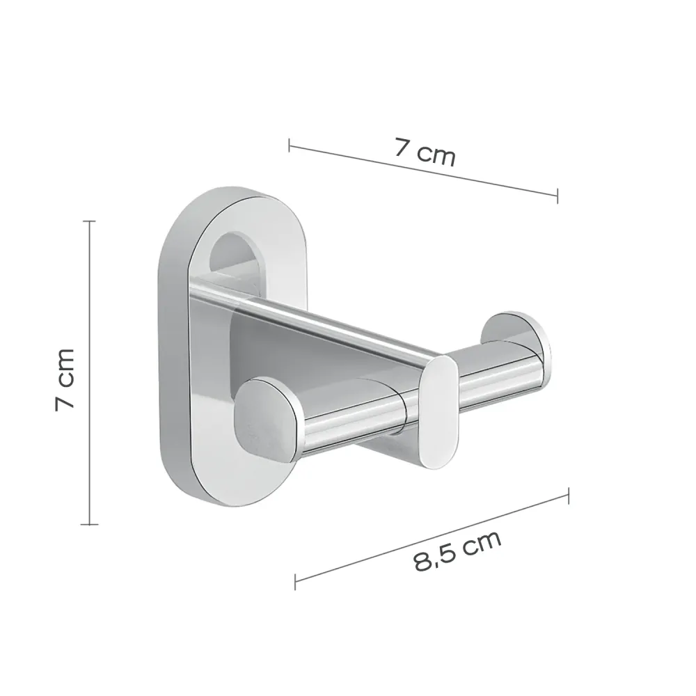 Double coat rack corrosiebestendig steel Gedy Febo series - Chrome-plated