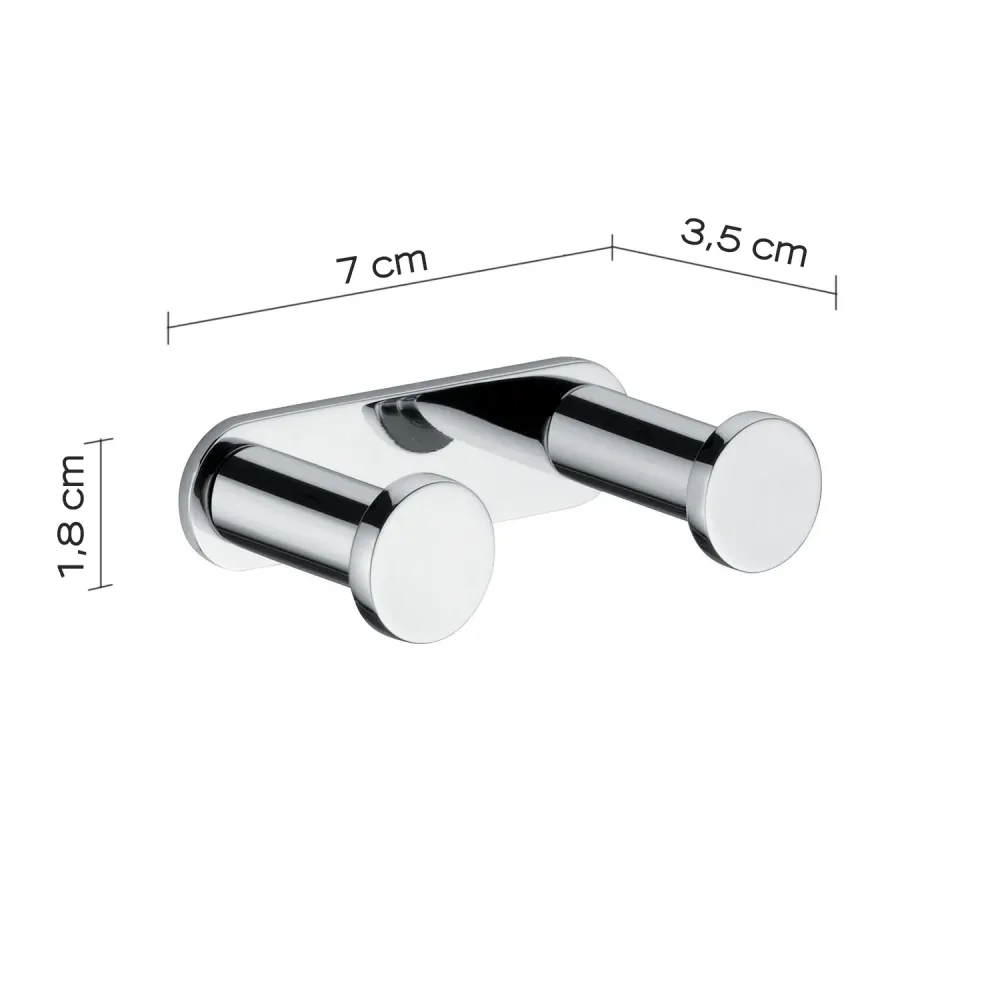 Double coat rack messing and Cromall Gedy Canarie series - Chrome