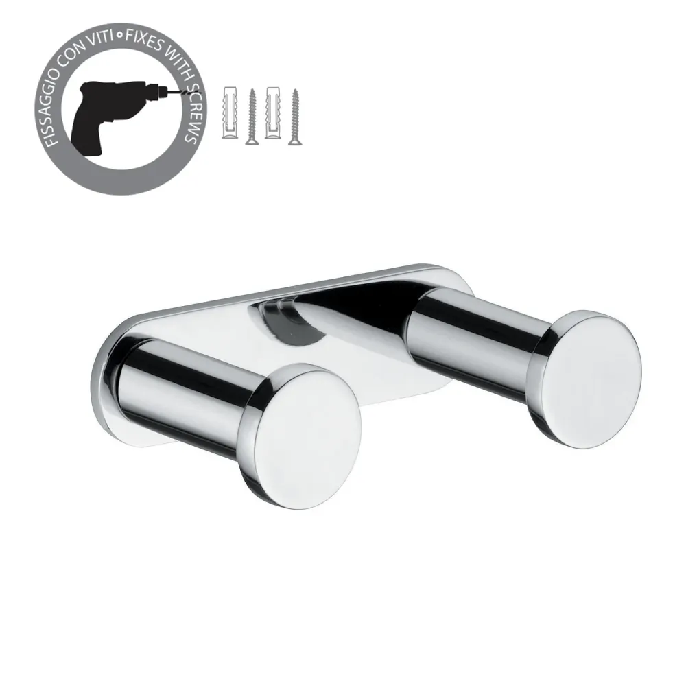 Double coat rack messing and Cromall Gedy Canarie series - Chrome