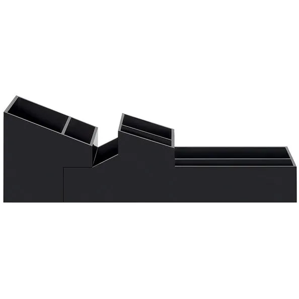 Double compartment container single abs storage compartments Skyline model zwart color