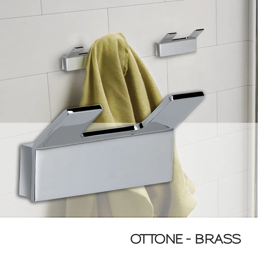 Double geel koper coat rack Gulliver model Gedy - Chrome-plated
