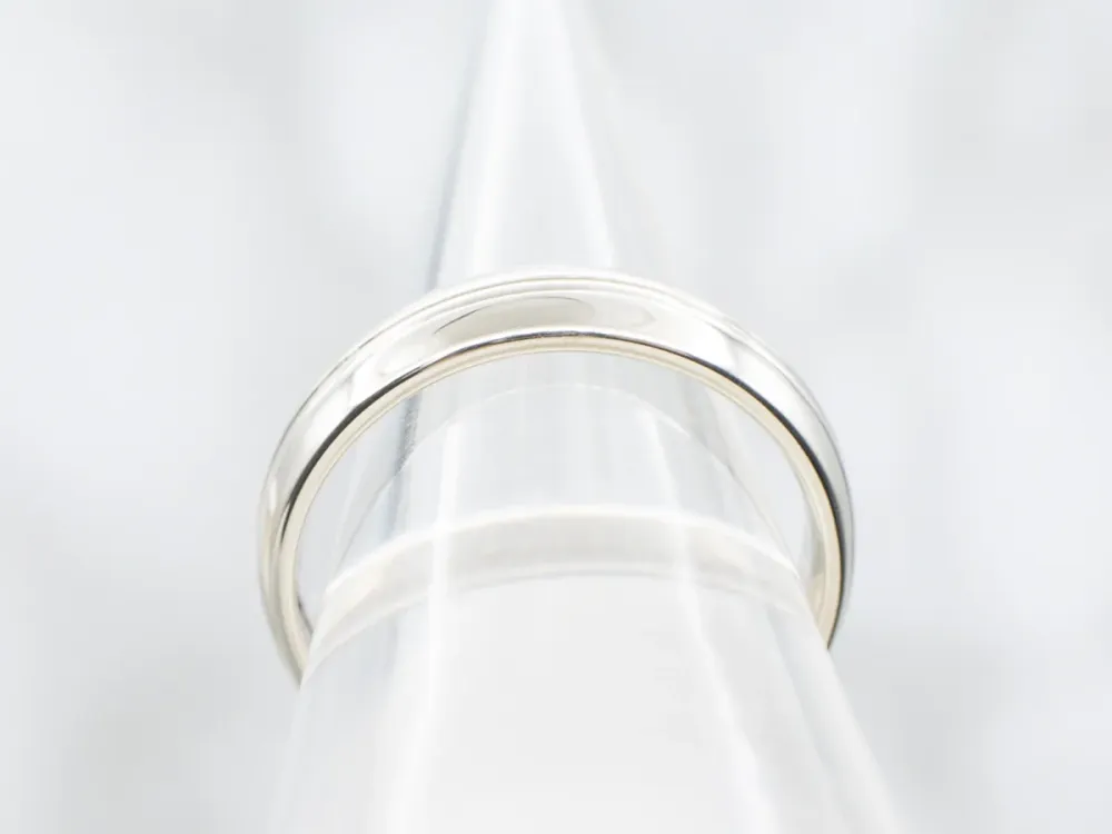Double Groove Center Wedding Band