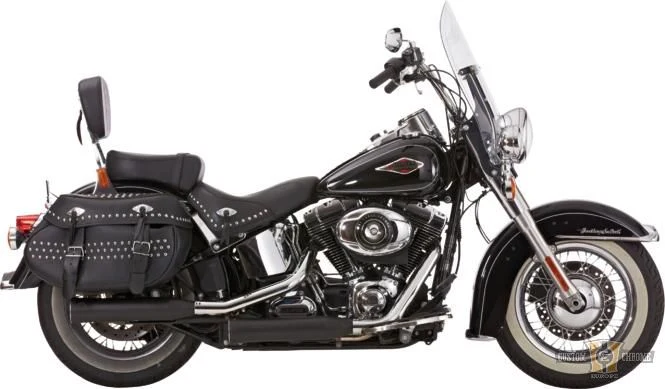 Double Groove Slip-On Muffler Black Satin Harley-Davidson