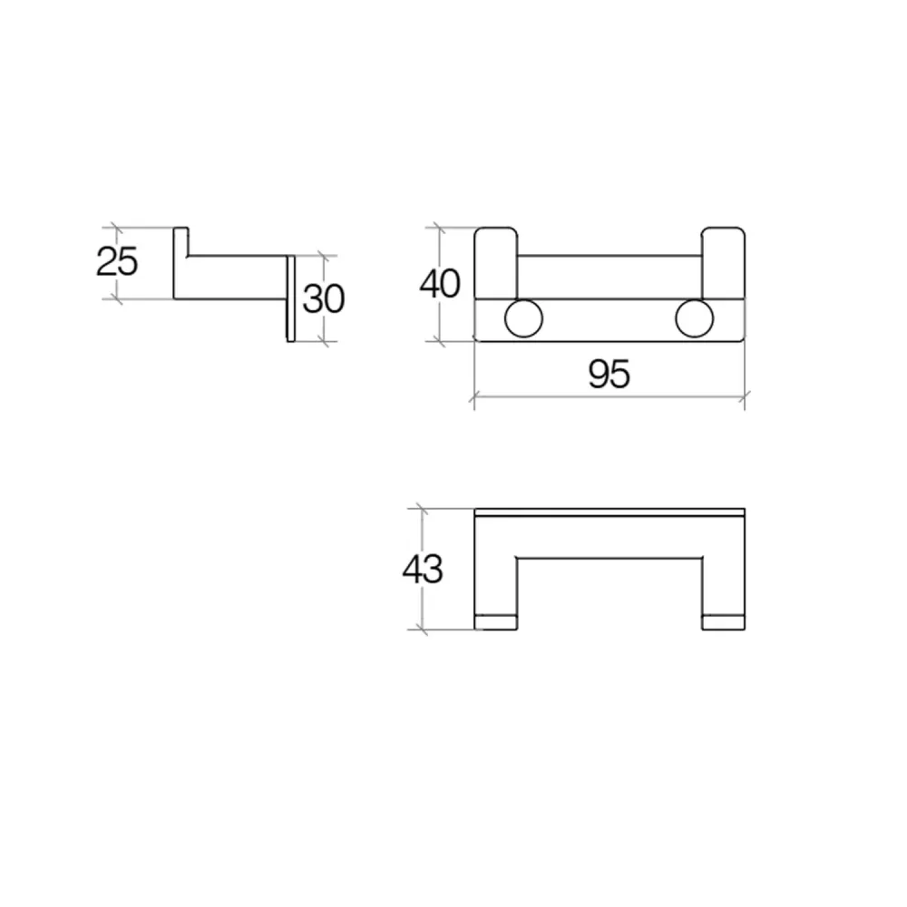Double handle to be fixed to wall Bamboevezel wood Lineabeta