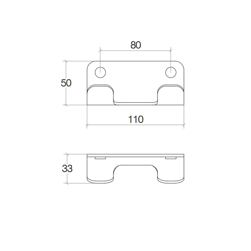 Double handle to be fixed to wall painted aluminium Saeta collection Lineabeta - White