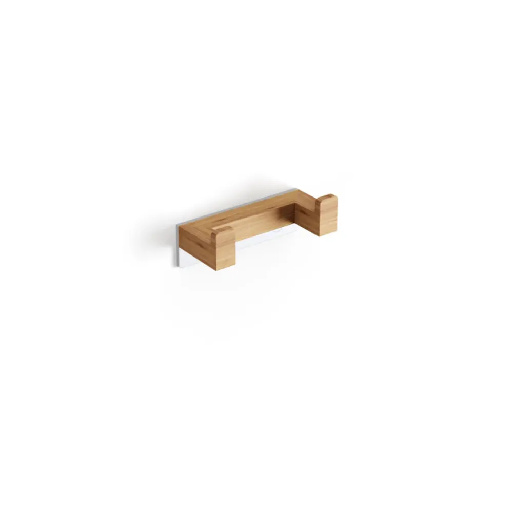 Double handle to be fixed to wall Van bamboe wood Lineabeta