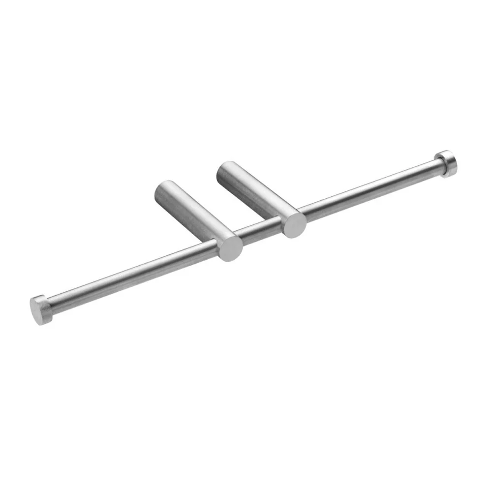 Double hanging roll holder satin roestvast steel from 'Logic' collection Cosmic
