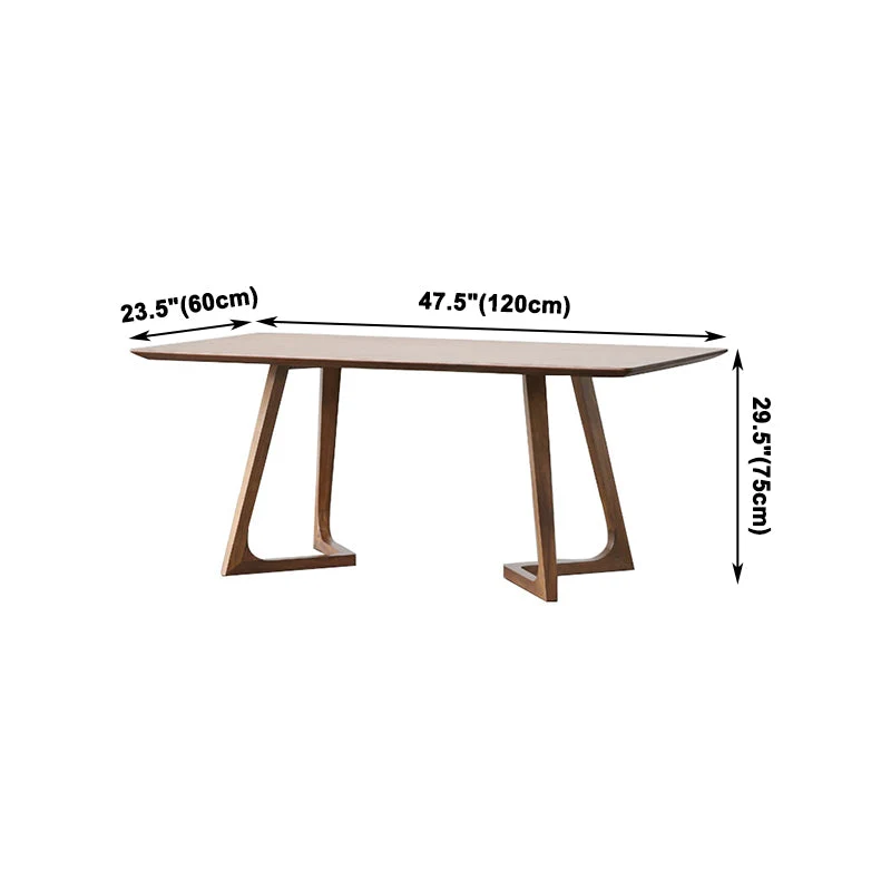 Double Pedestal Home Furniture Pine Massief Wood Rectangle Dining Room Collection 47