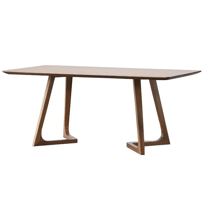 Double Pedestal Home Furniture Pine Massief Wood Rectangle Dining Room Collection 47