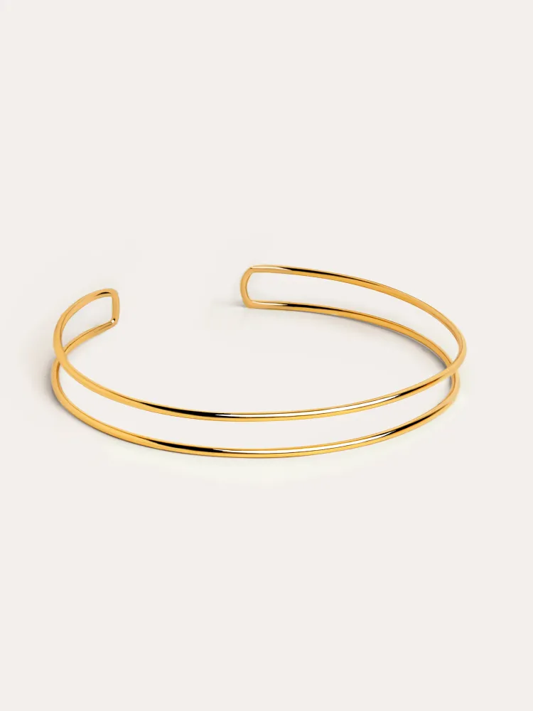 Double Ring Gold Choker
