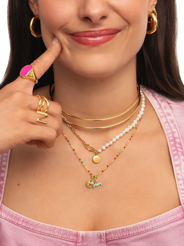 Double Ring Gold Choker