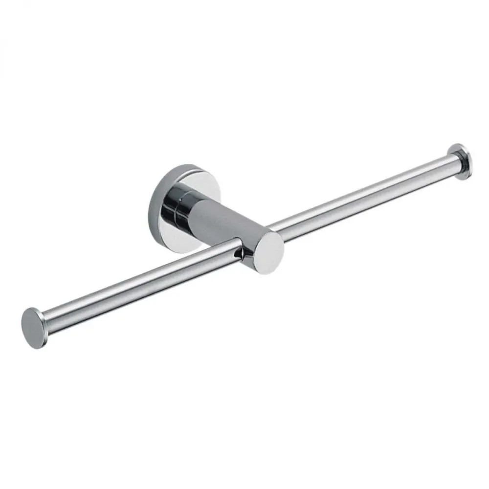 Double roll holder shiny chrome messing collection Plus Colombo Design