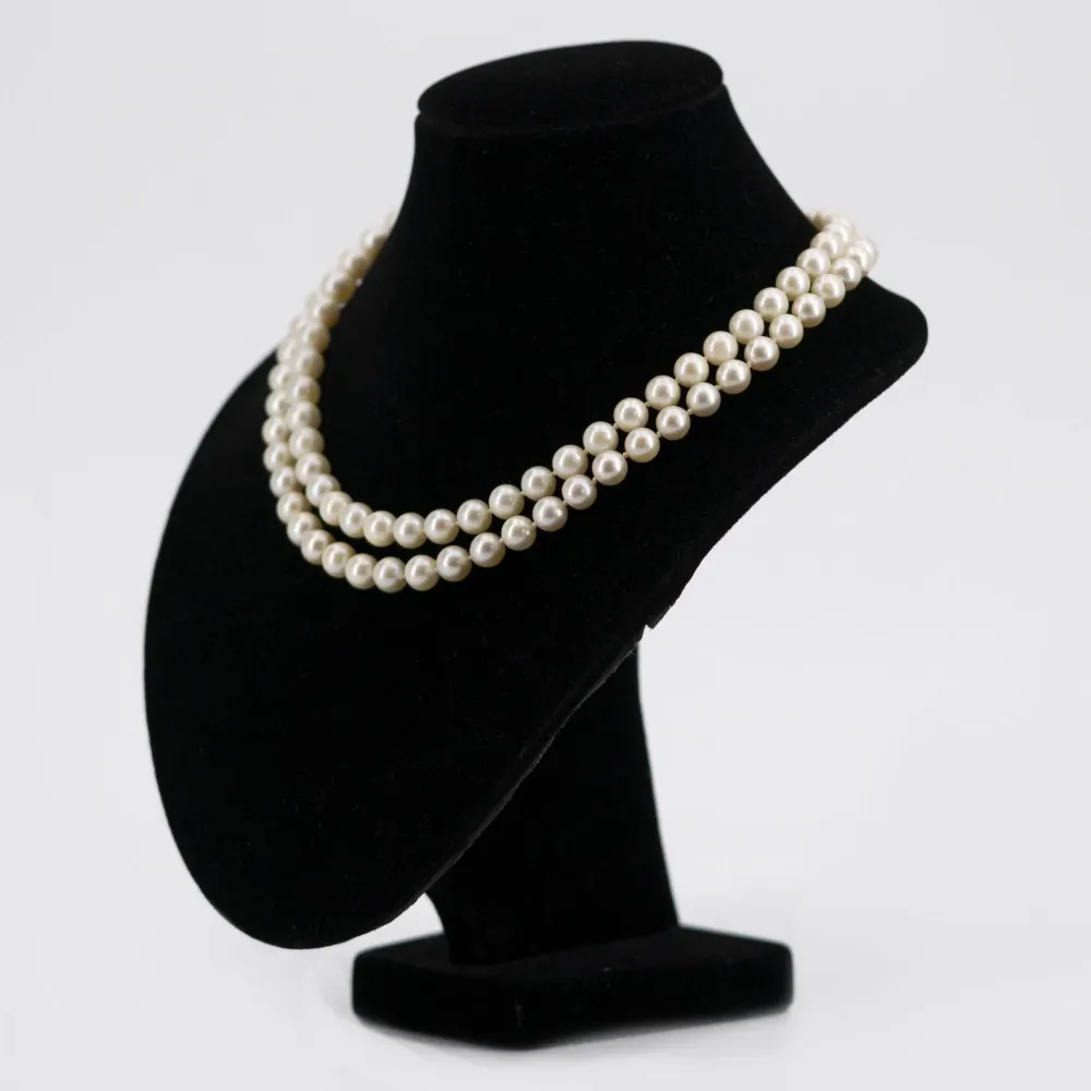 Double row cultured pearl necklace