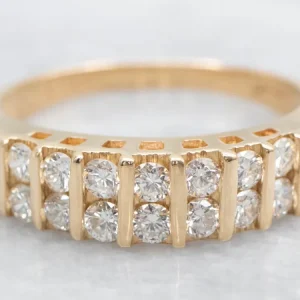 Double Row Diamond Wedding Band
