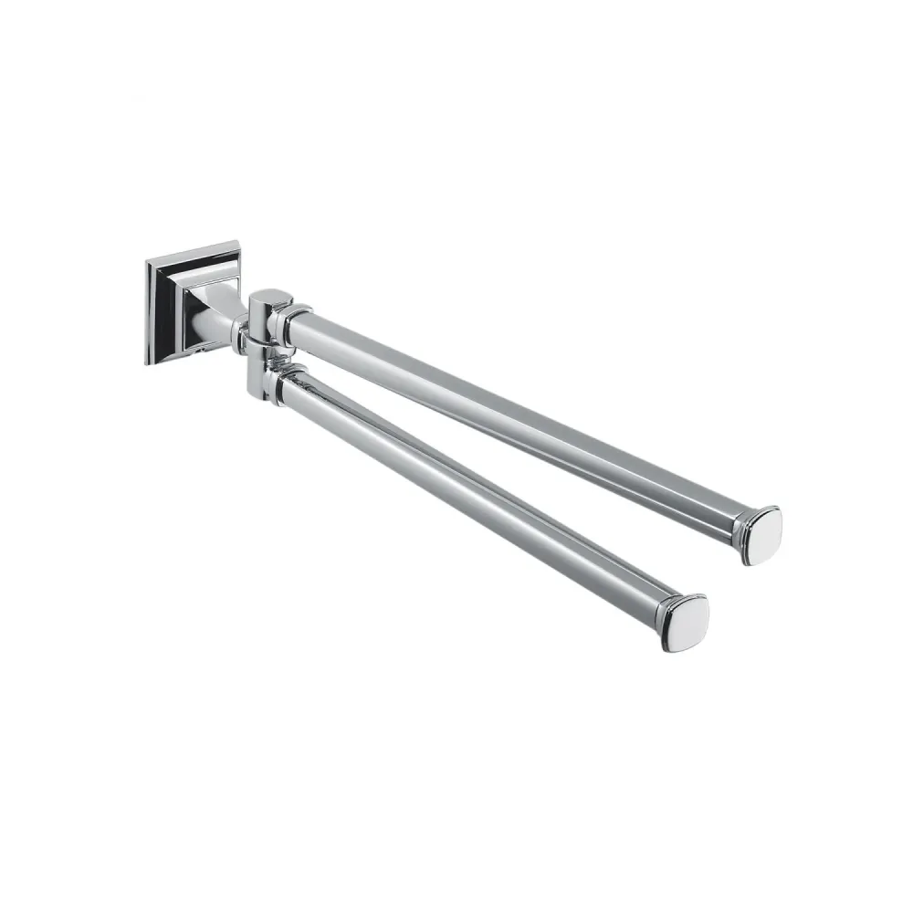 Double towel holder swivel chrome-plated geel koper Portofino collection Colombo Design