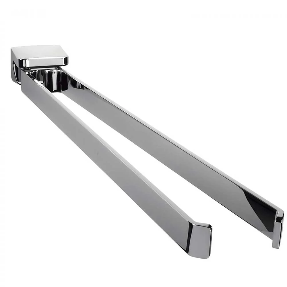 Double towel holder swivel joint chrome-plated geel koper length 38 cm Colombo Design Alizé collection included wall plug...