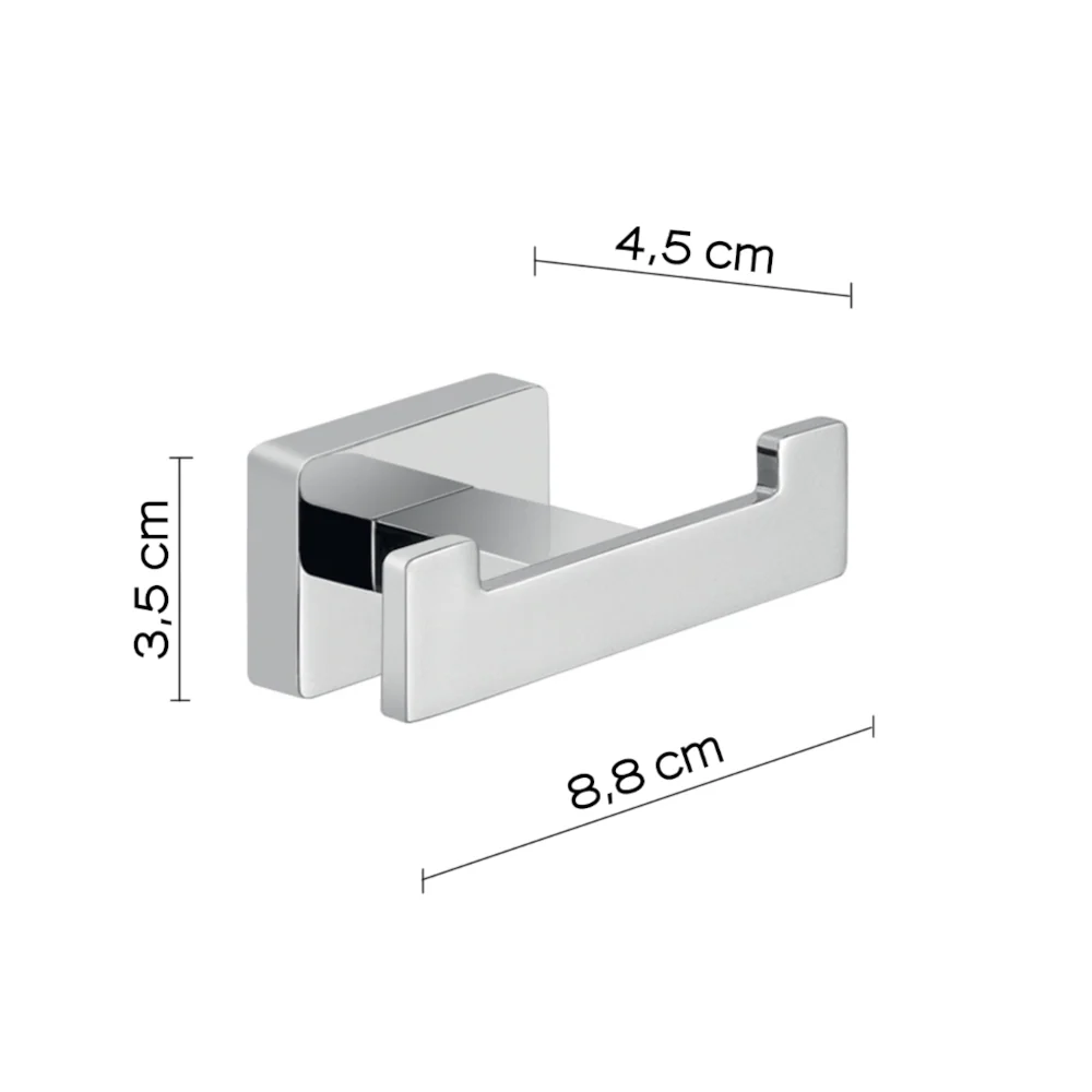 Double wall coat rack Stainless Staal Gedy model Atena - Chrome