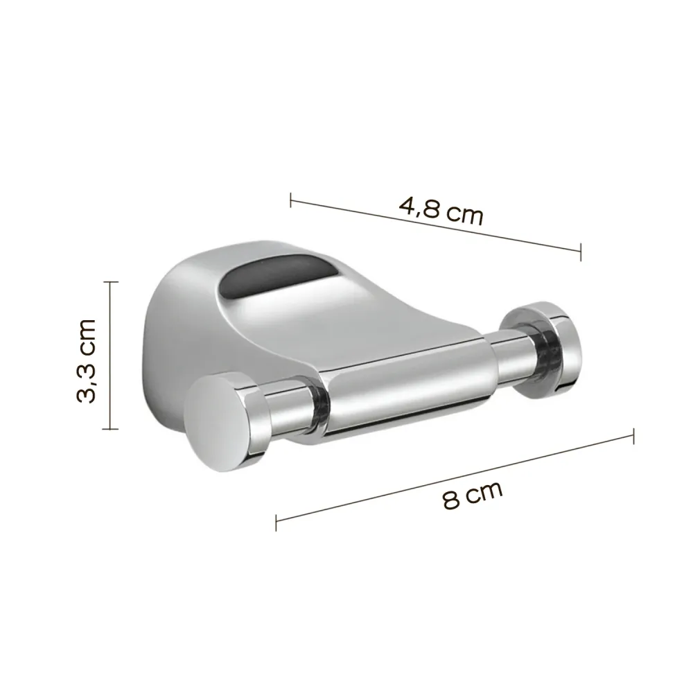 Double wall coat rack Stainless Steel Gedy Stelvio series - Chrome