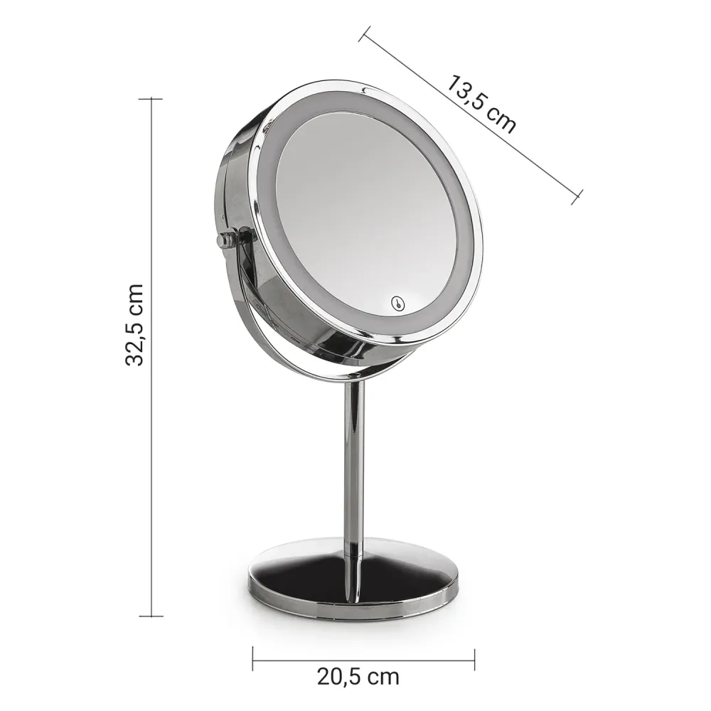 Double-sided magnifying mirror LED light Gemma Gedy - Chroom