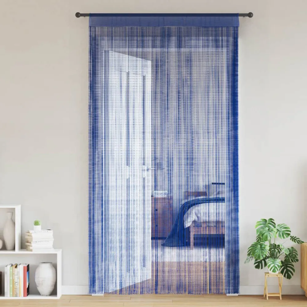 Draadgordijnen 100x250 cm blauw 2 st
