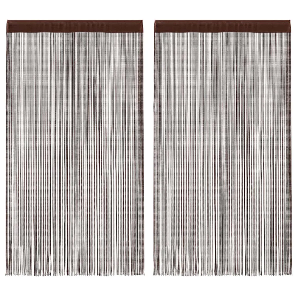 Draadgordijnen 100x250 cm bruin 2 st