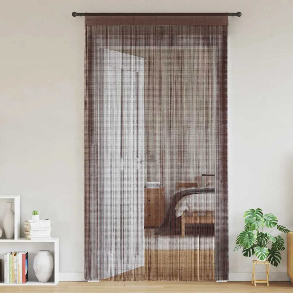 Draadgordijnen 100x250 cm bruin 2 st