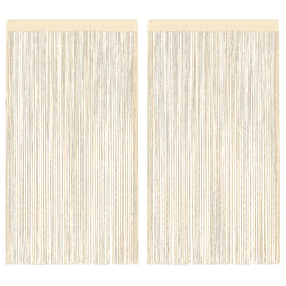 Draadgordijnen 100x250 cm crème 2 st