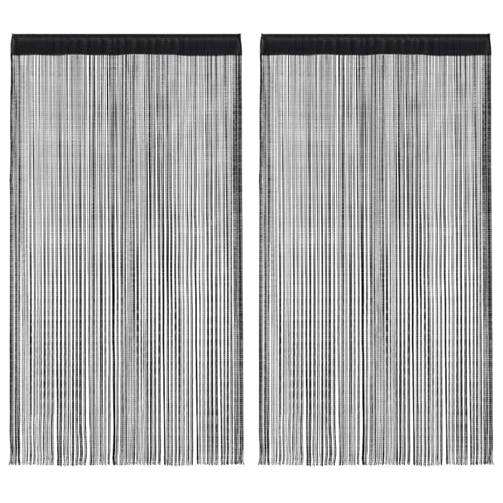 Draadgordijnen 2 st 100x250 cm zwart